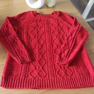 GAP Maternity Cable Knit Sweater in Vibrant Red.
